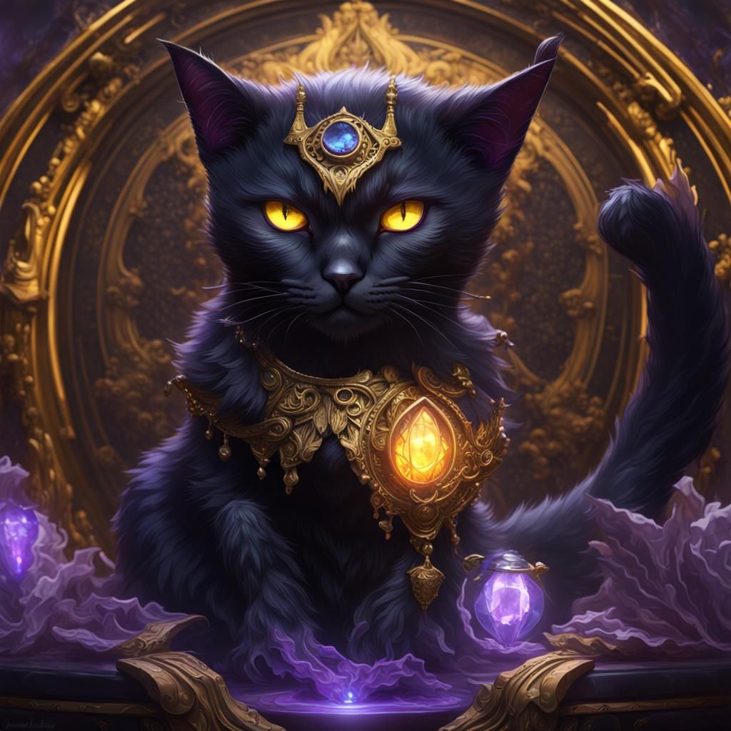 Evil Black Cat with (sapphire eyes)