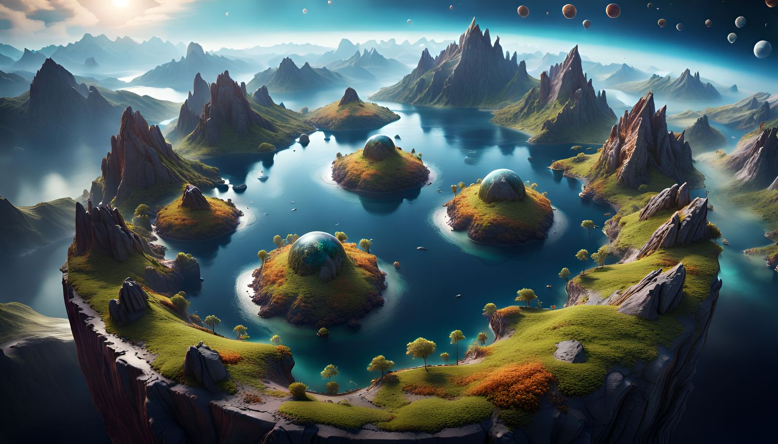 Island Planet: A Detailed Fantasy Concept Art