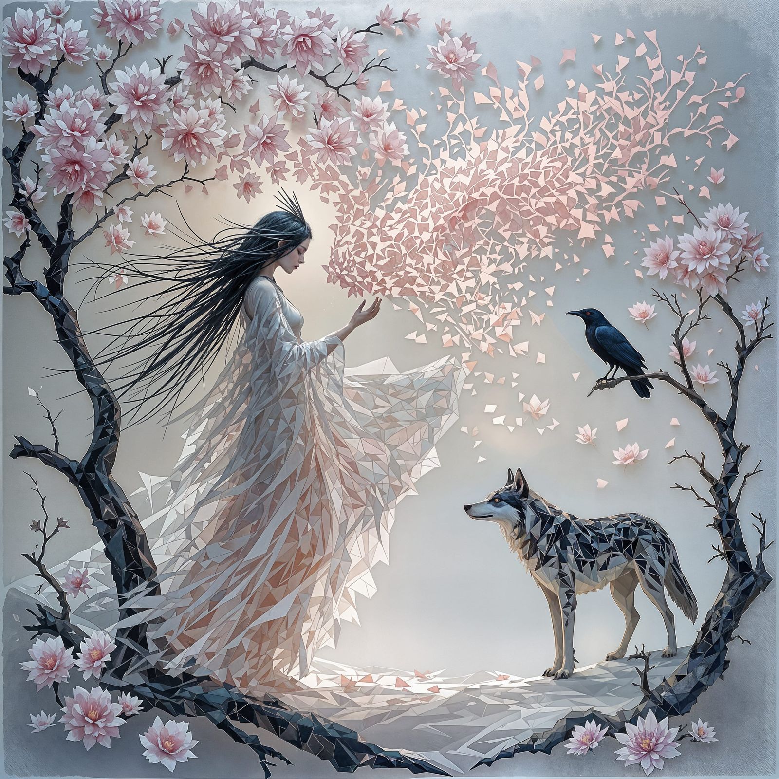 Mystical Lakota Witch Heals the Wounded Wolf