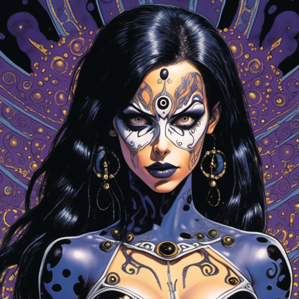 Marvel-Inspired Comic Art of Villain with Drama Mask