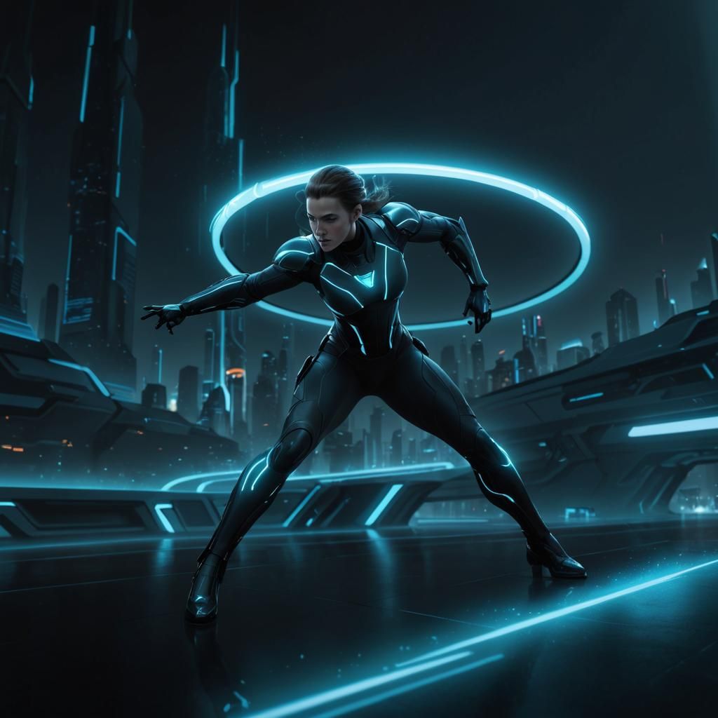 Tron: Legacy Portrait in Hyperdetailed Style