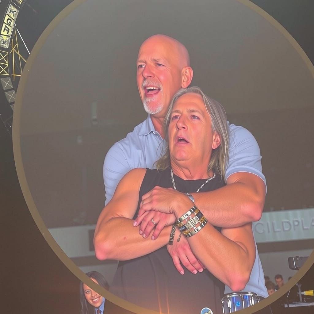 Goldberg and Bret Hart at Coldplay Concert, Illustrated
