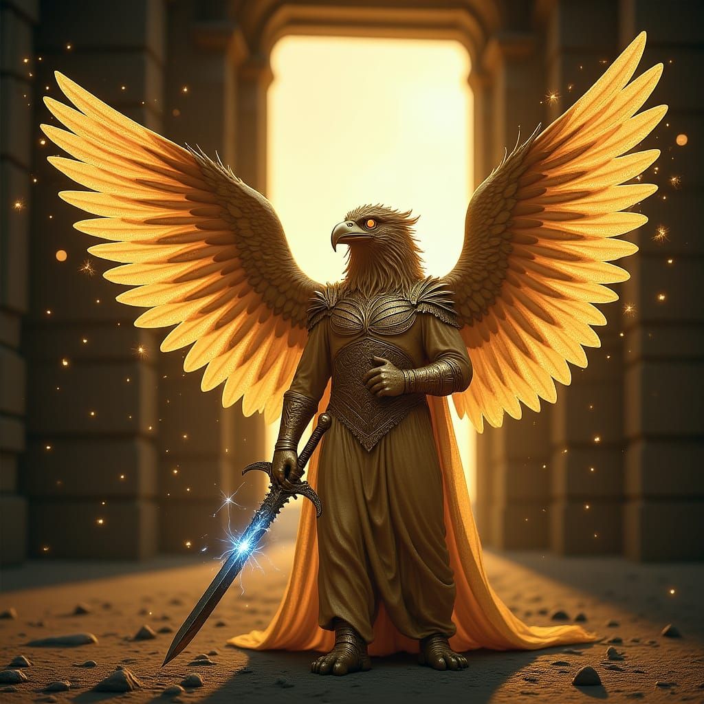 Golden Angel in Shining Armor, 3D Anime Art