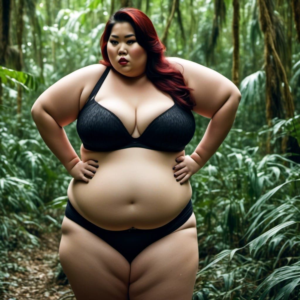 Curvy Thai Woman in Bikini, Hyperrealistic Style