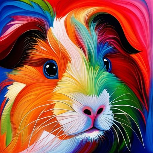 Abstract Guinea Pig with Complementary Colors