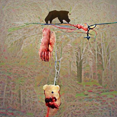 Realistic Brown Bear in Forest