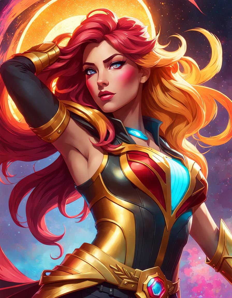 Sunset Shimmer Leading a Rebellion in Digital Art