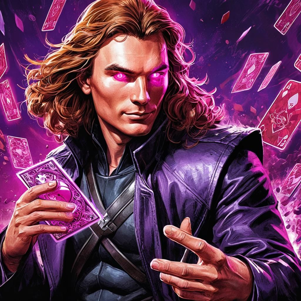 Gambit Inspired Comic Book Art Portrait