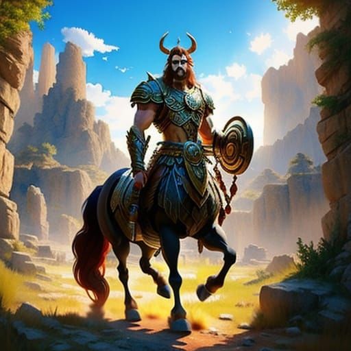 Classical Watercolor Centaur in Ancient Greece