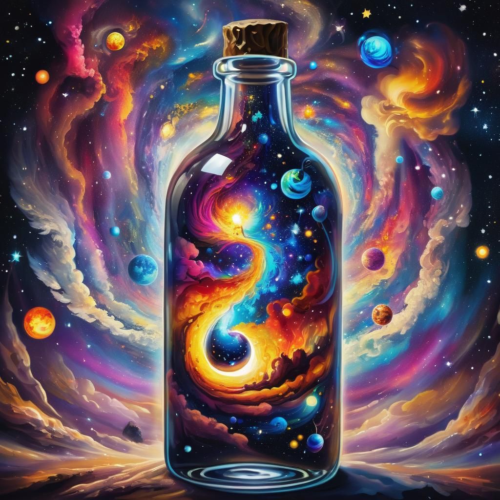 Universe in a Bottle: Surreal Cosmic Art
