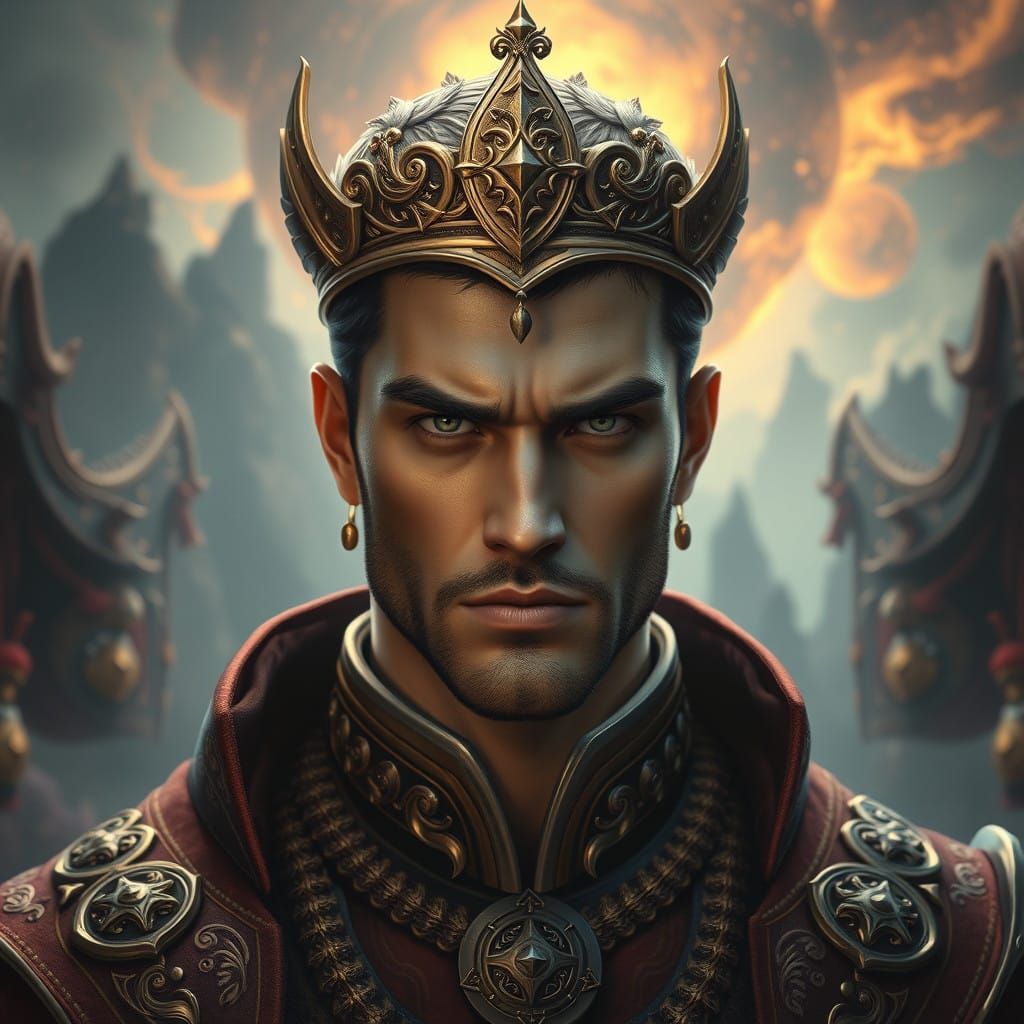 Regal Figure in Mystical Realm