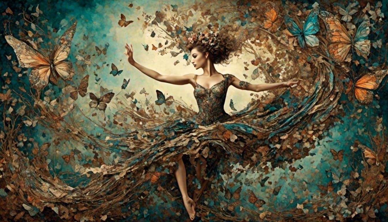 Surreal Fantasy Aerial Silk Collage