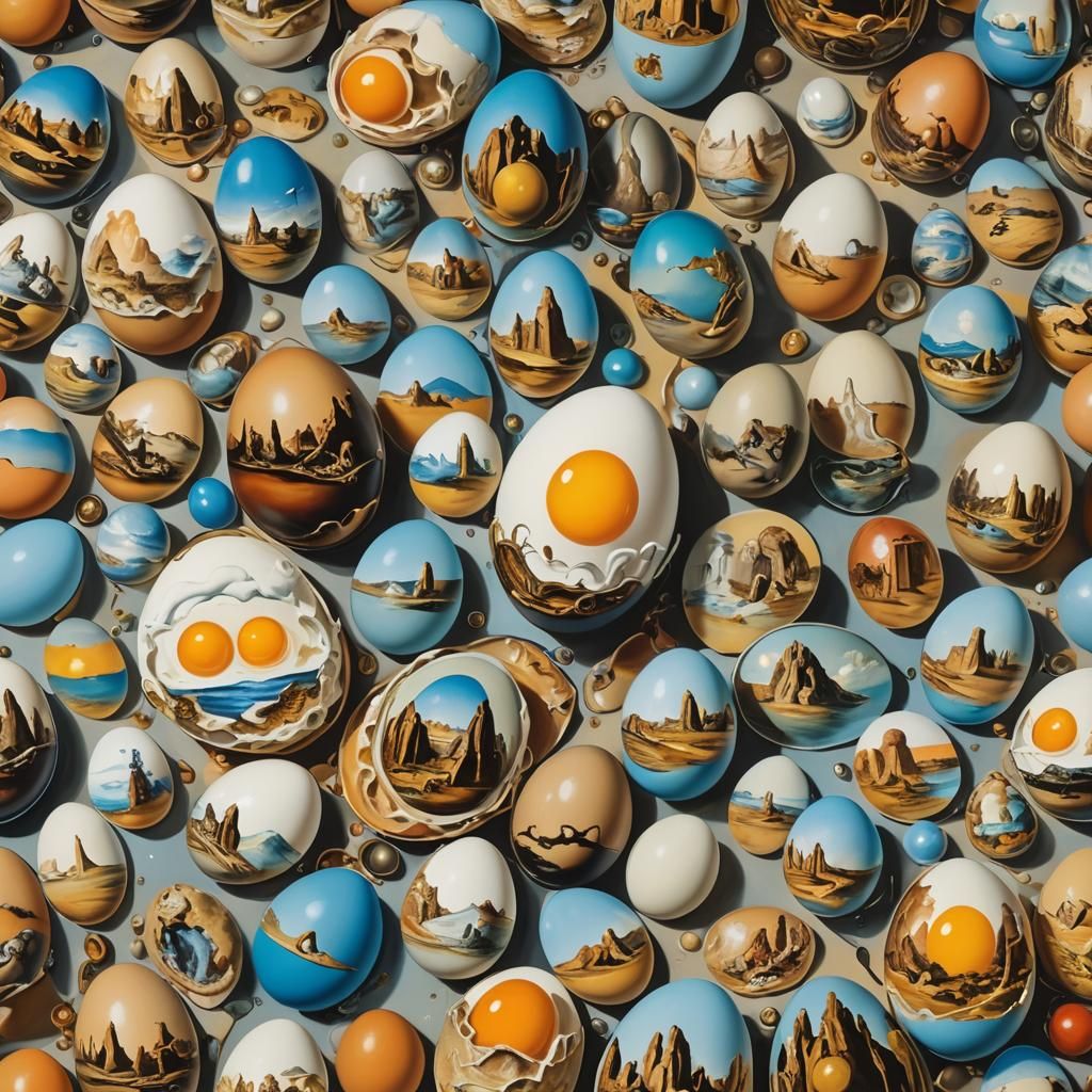 Surreal Eggs Decorated in Salvador Dali Style