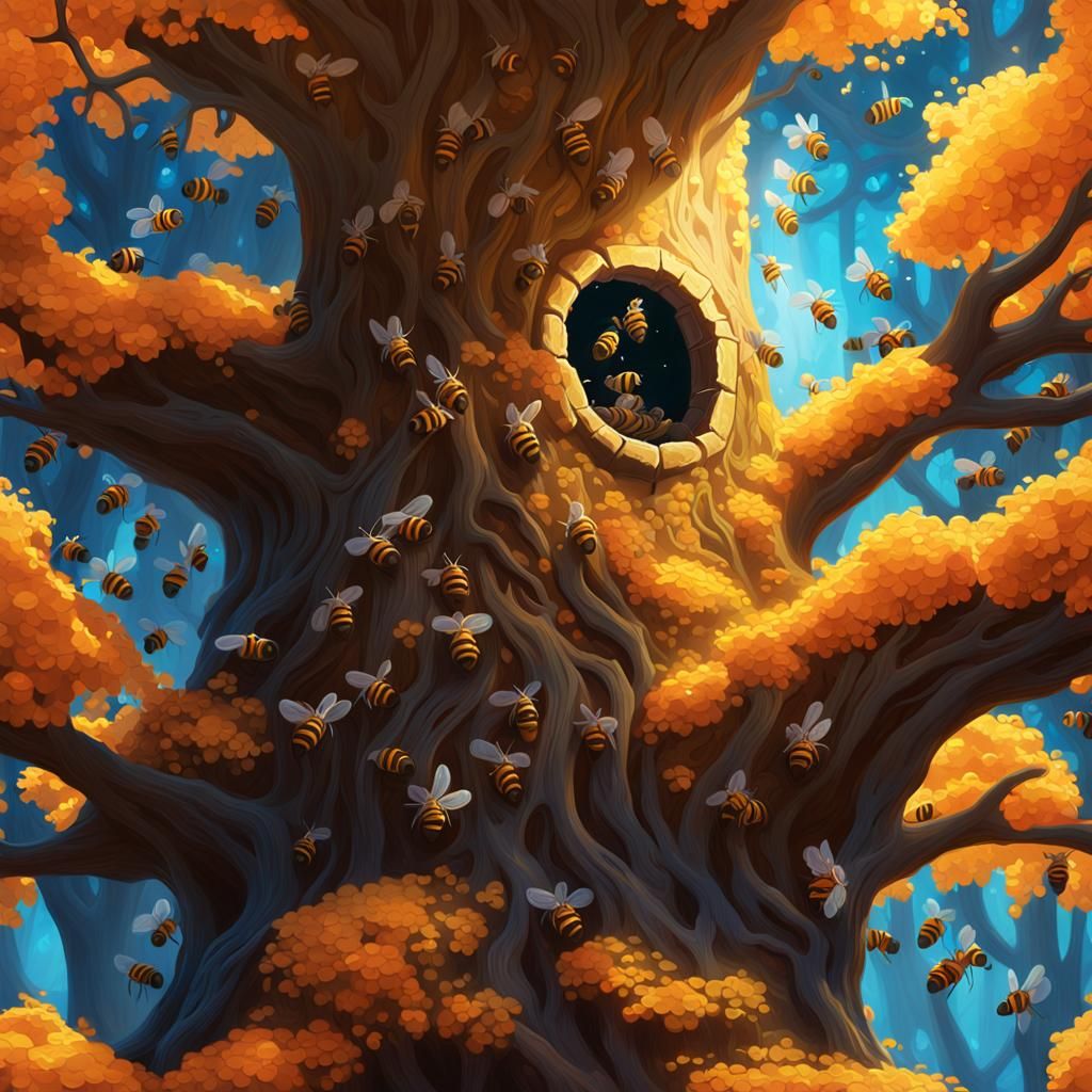 Mystical Beehive: A High Fantasy Matte Painting