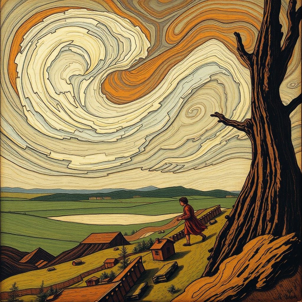 Windischgrätz Wind Battle Inspired by Schiele and Van Gogh