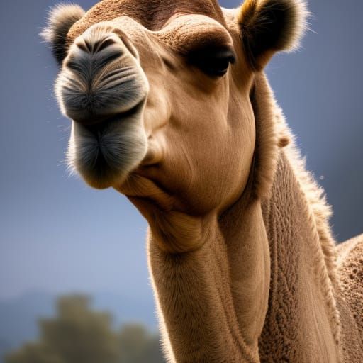Camel in Jungle: Photorealistic 8k Resolution