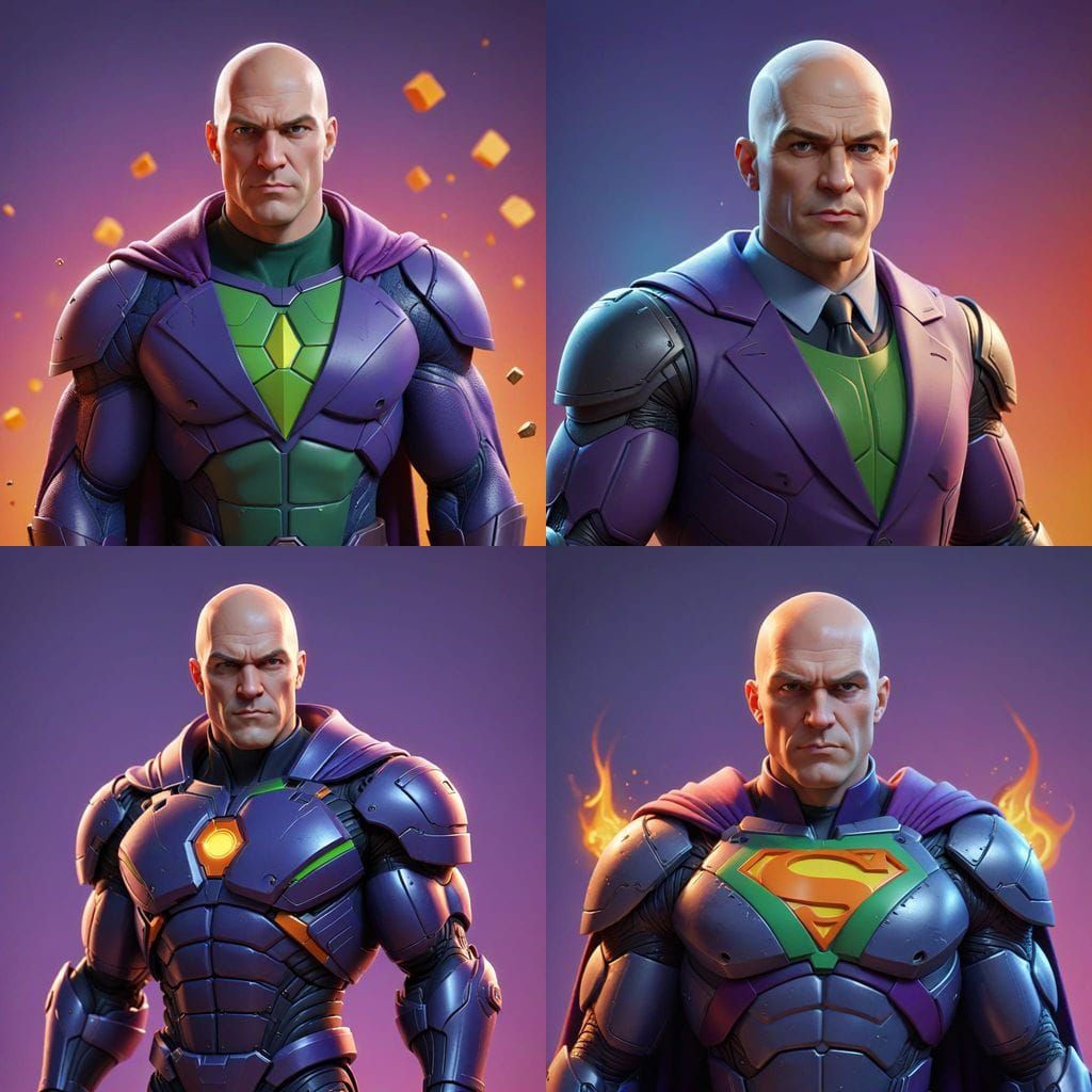 Lex Luthor in Vibrant Cyberpunk Concept Art