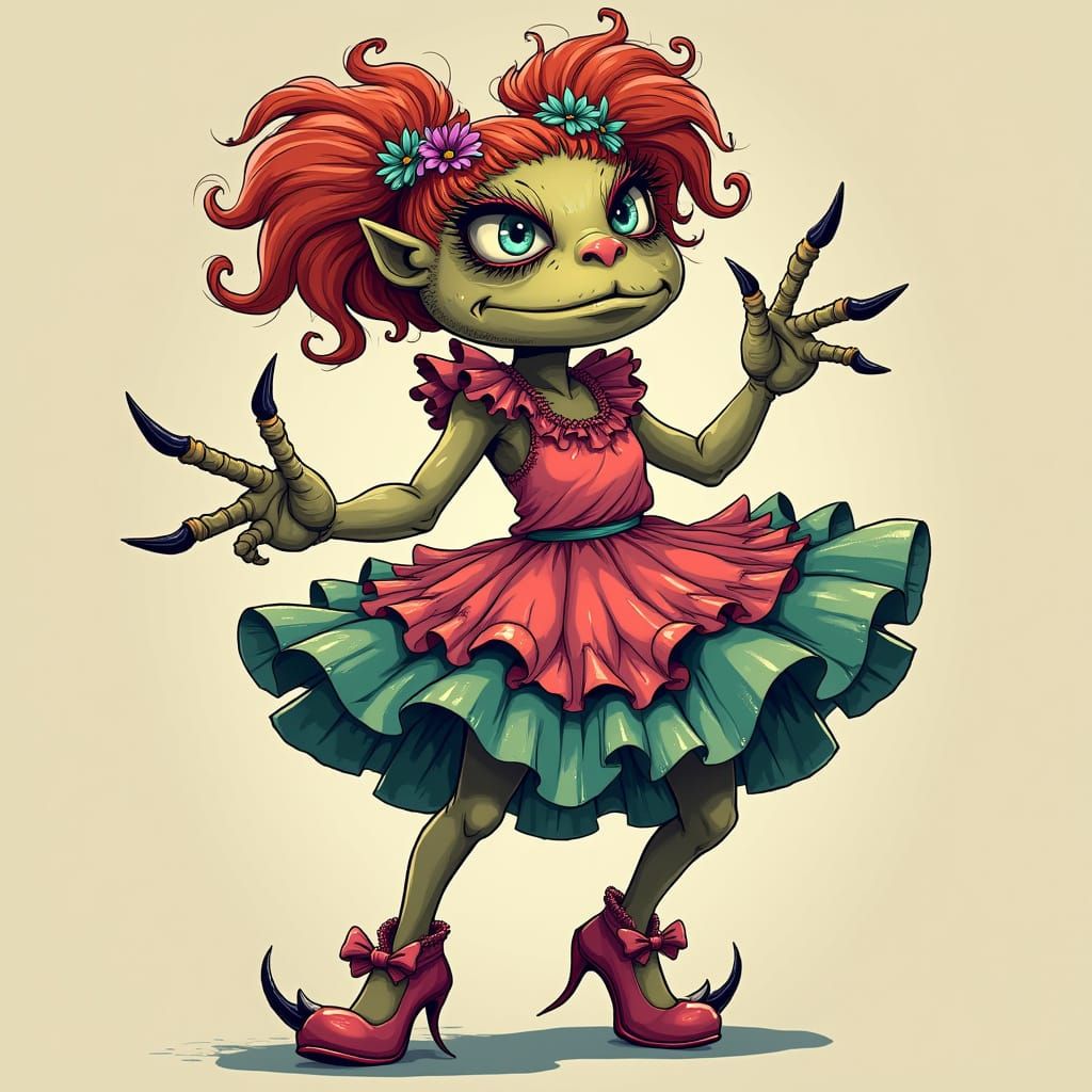 Vibrant Fuggler Baddie in Whimsical Fashion