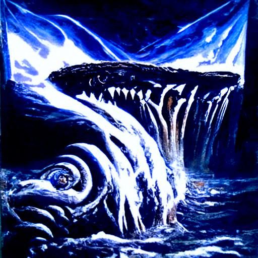 Underwater Charybdis in Oil Painting Style