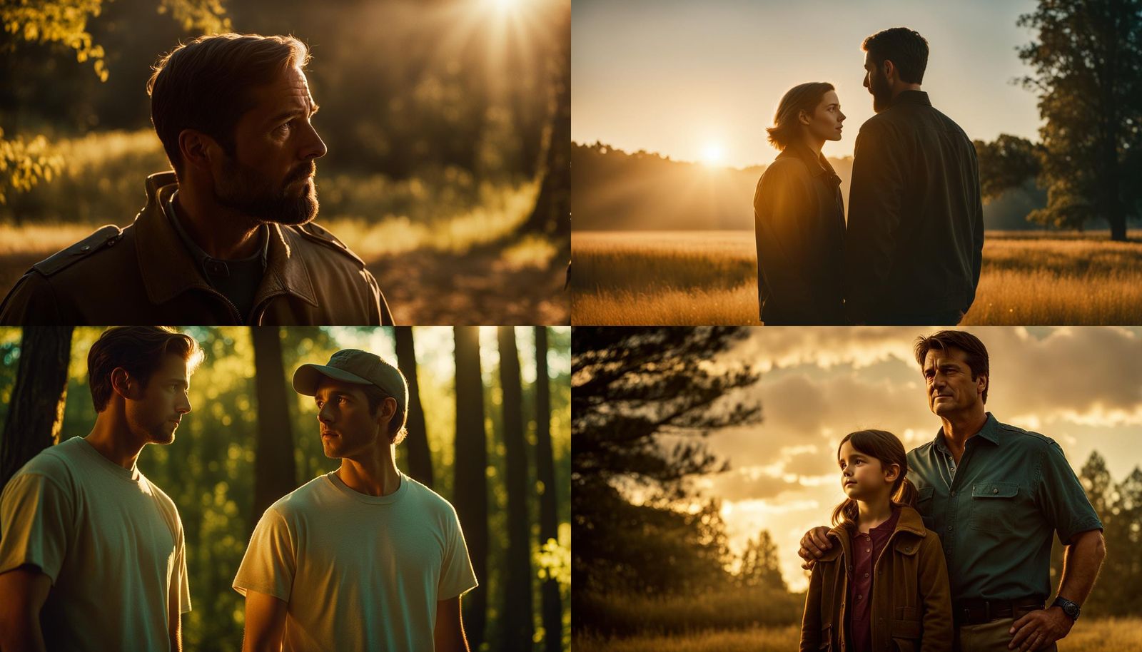 Hopeful Father and Daughter: Cinematic Film Still