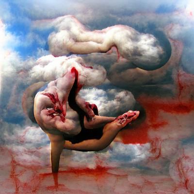 Abstract Composition of Flesh, Blood, and Clouds