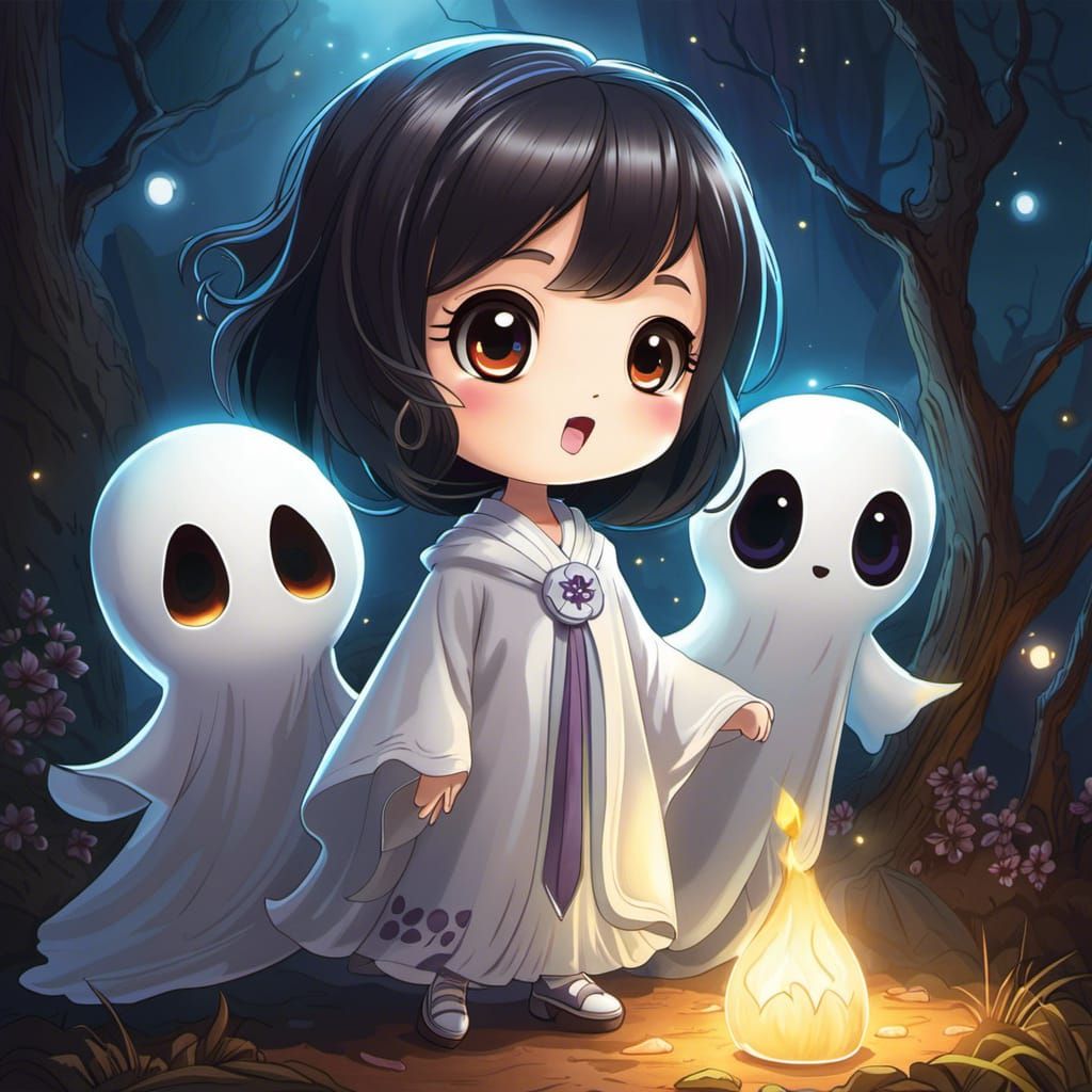 Ghosts cute chibi toddler from japan! 👻create a ghost that ...