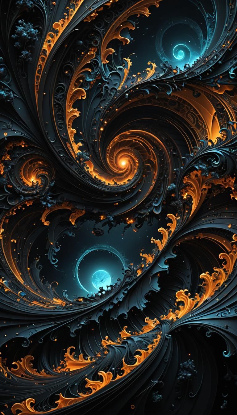 Dark Hyperrealistic Fractal in Space Time