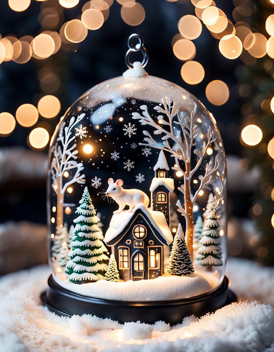 Christmas Winter Village Snow Globe Scene