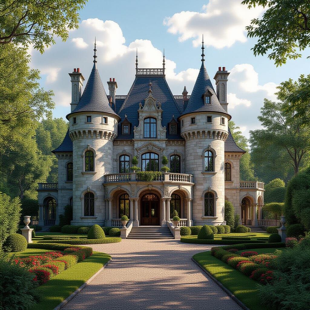 French Chateau Meets Sci-Fi Castle on Space Station