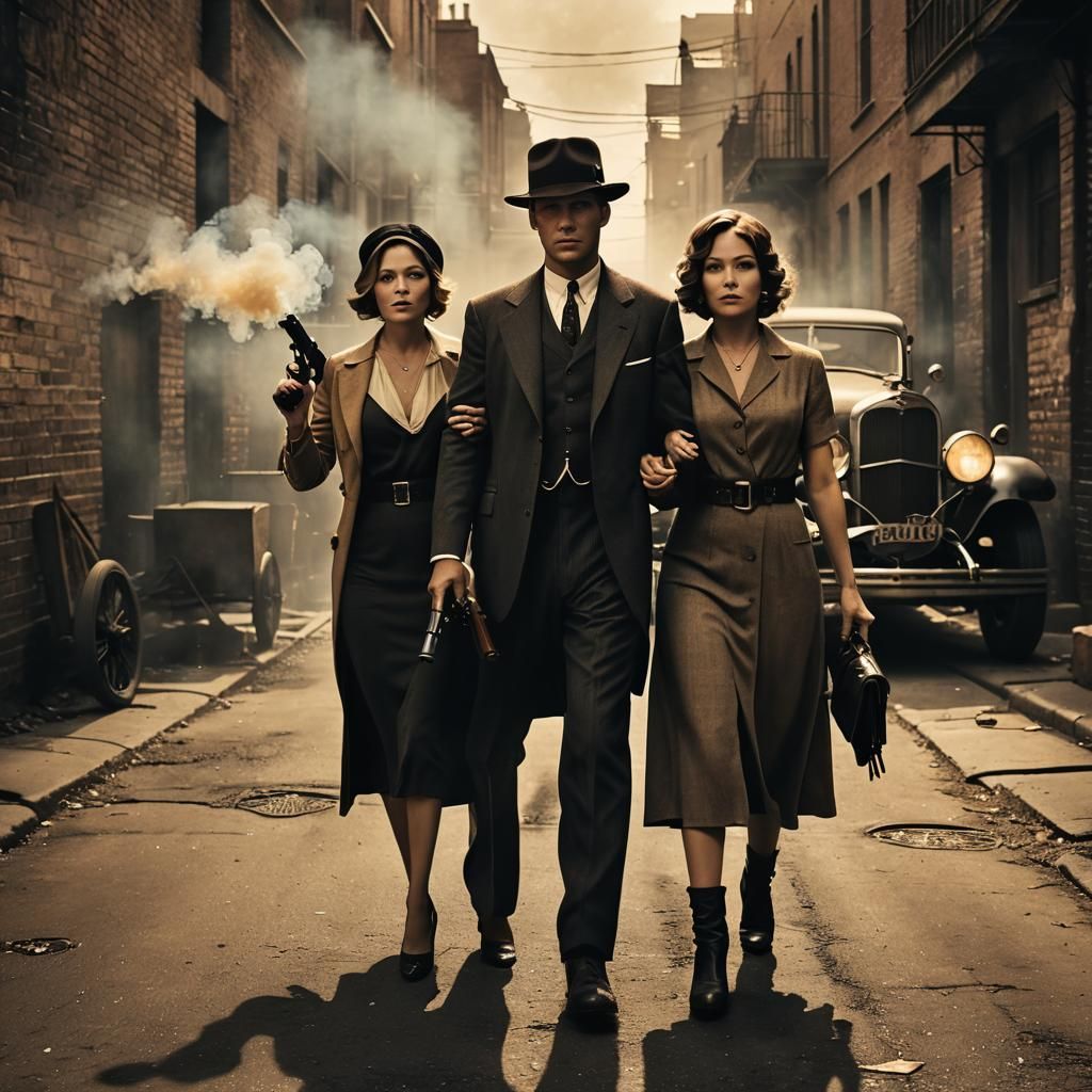 Bonnie and Clyde in Gritty Film Noir Style