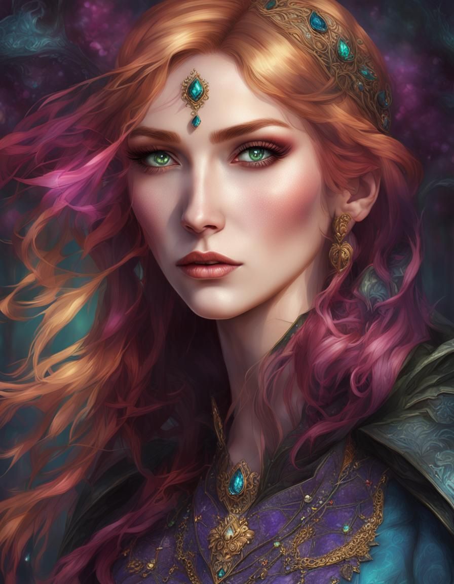 Gothic Woman with Jewels: Dark Fantasy Art