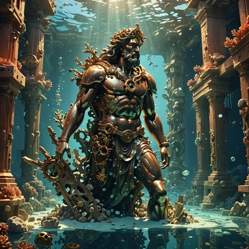 Coral Portal to Sunken City, Low-Poly Art