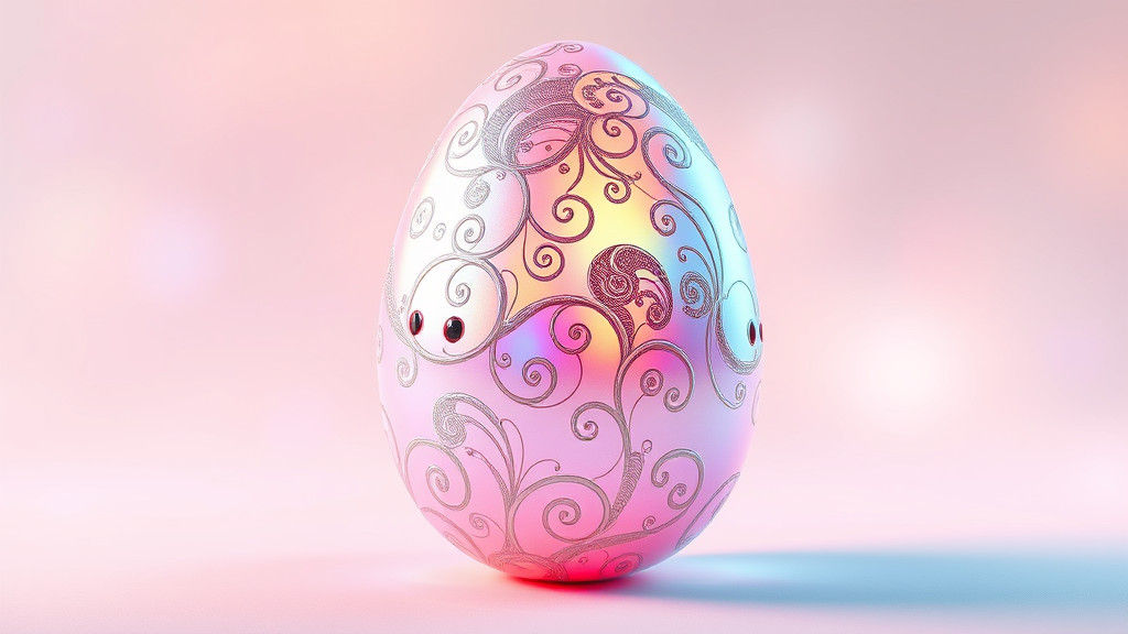 Iridescent Egg Friend with Fractal Patterns