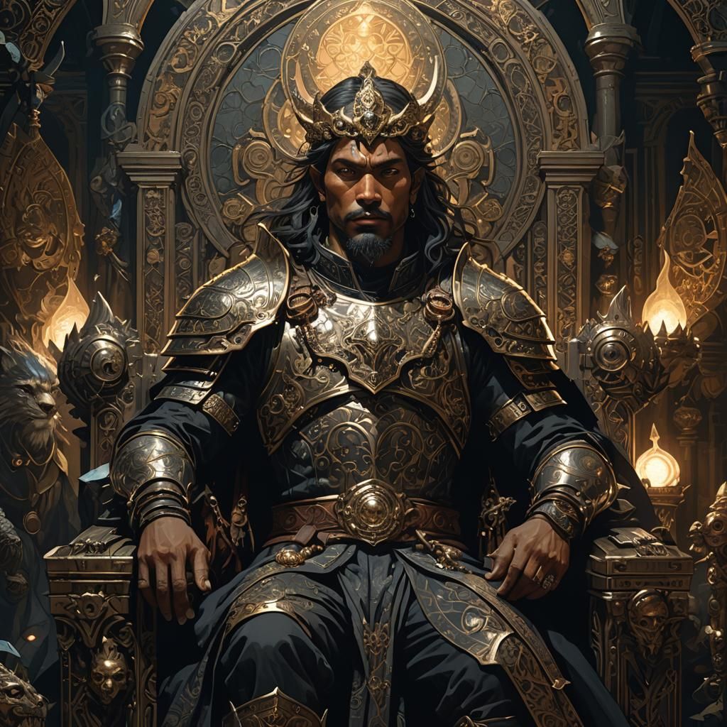 Kiragakash Dark Fantasy Portrait with Mystical Artifacts