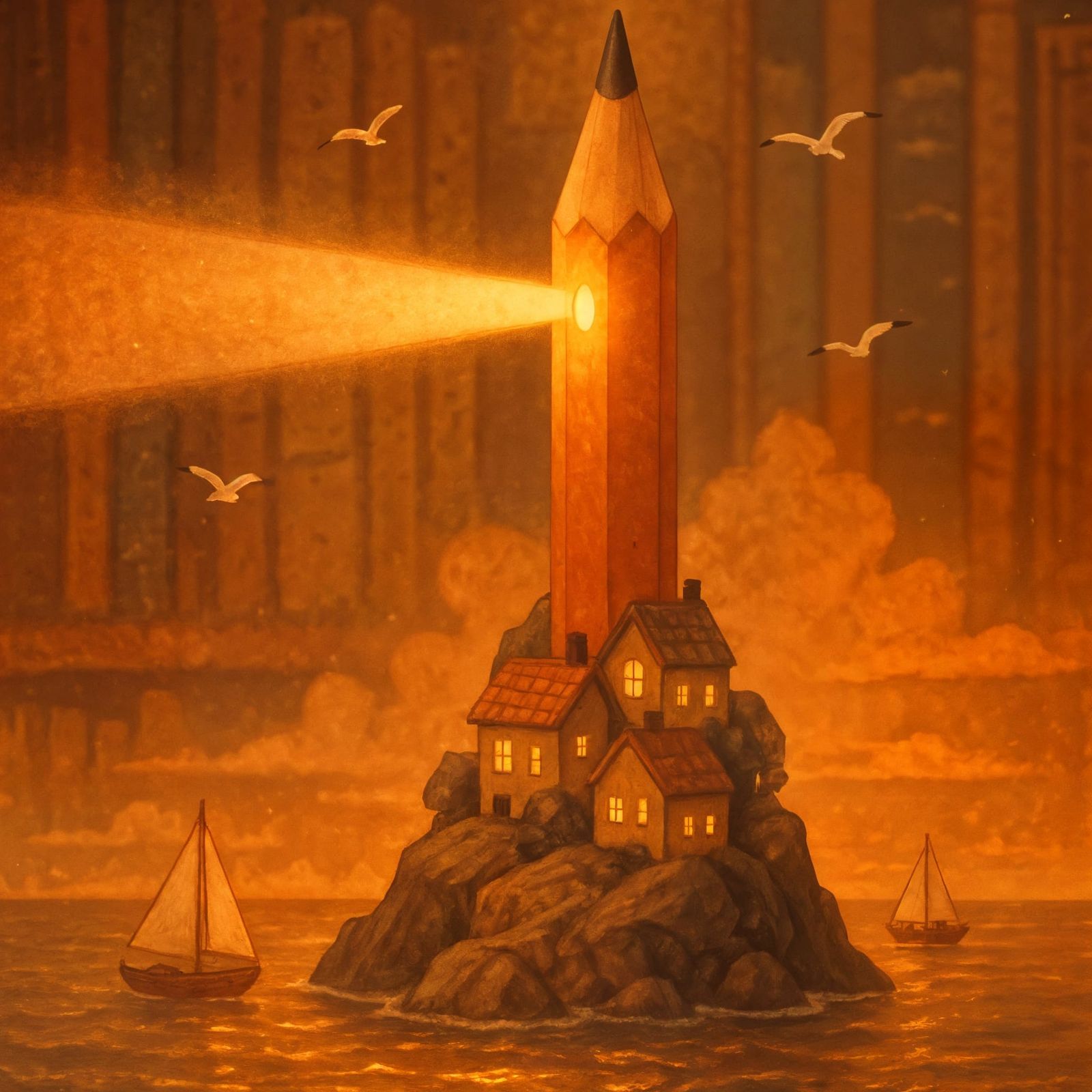 Magical Pencil Lighthouse in Miniature World