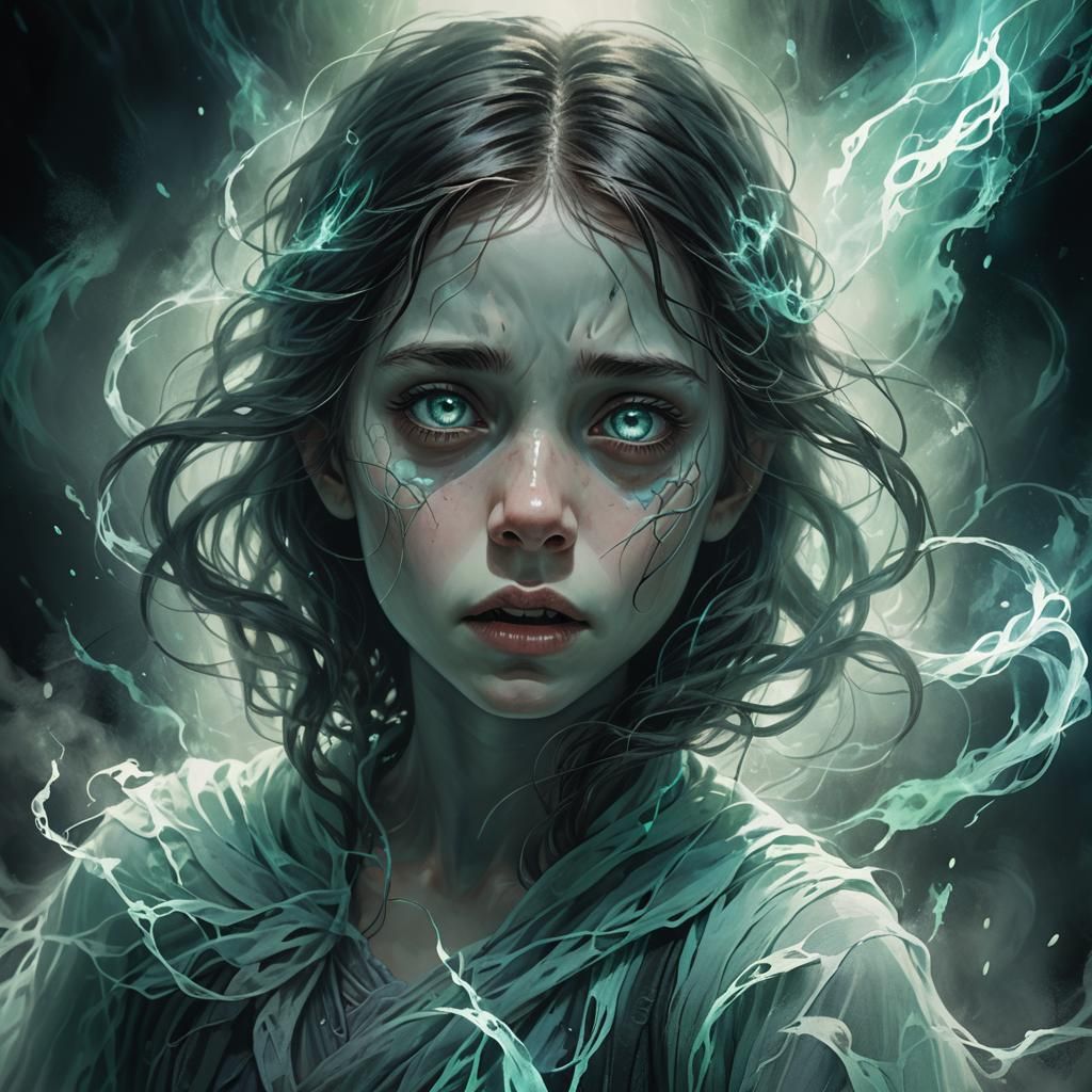Anguished Girl: A Dark Fantasy Soul Portrait