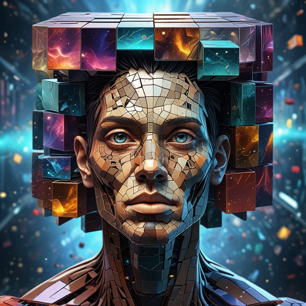 Surreal CGI Masterpiece of Fragmented Human Anatomy in Vibra...