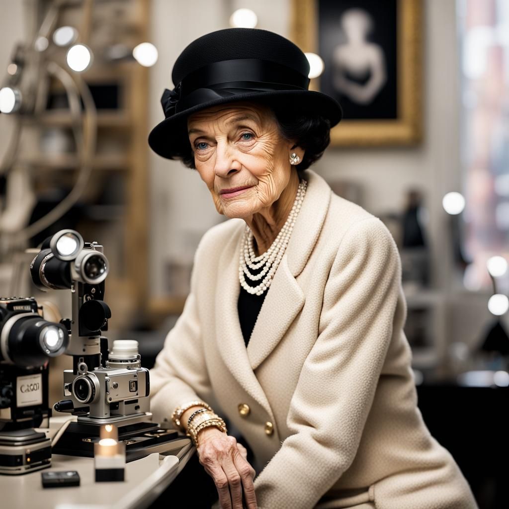Coco Chanel Portrait in Atelier, Professional Photography