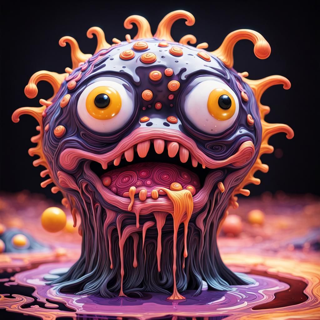 Surreal Goo Monster Concept Art in Sinister Style