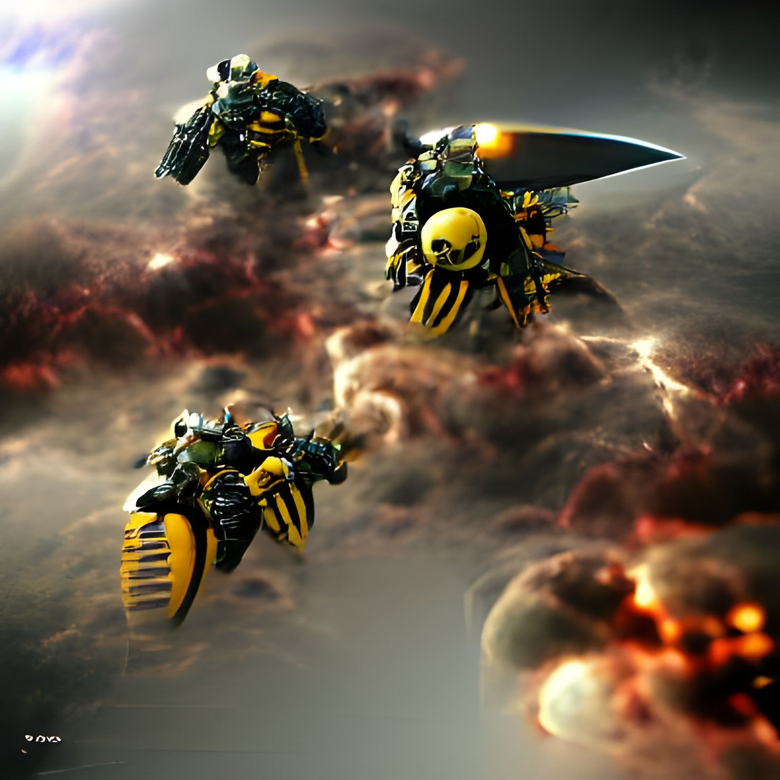 Futuristic Killer Bees from Outer Space Artwork