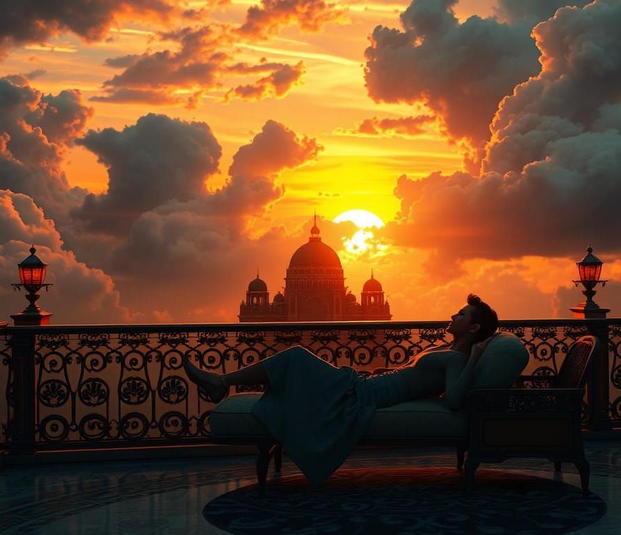 Dramatic Sky with Rainbow, Digital Art