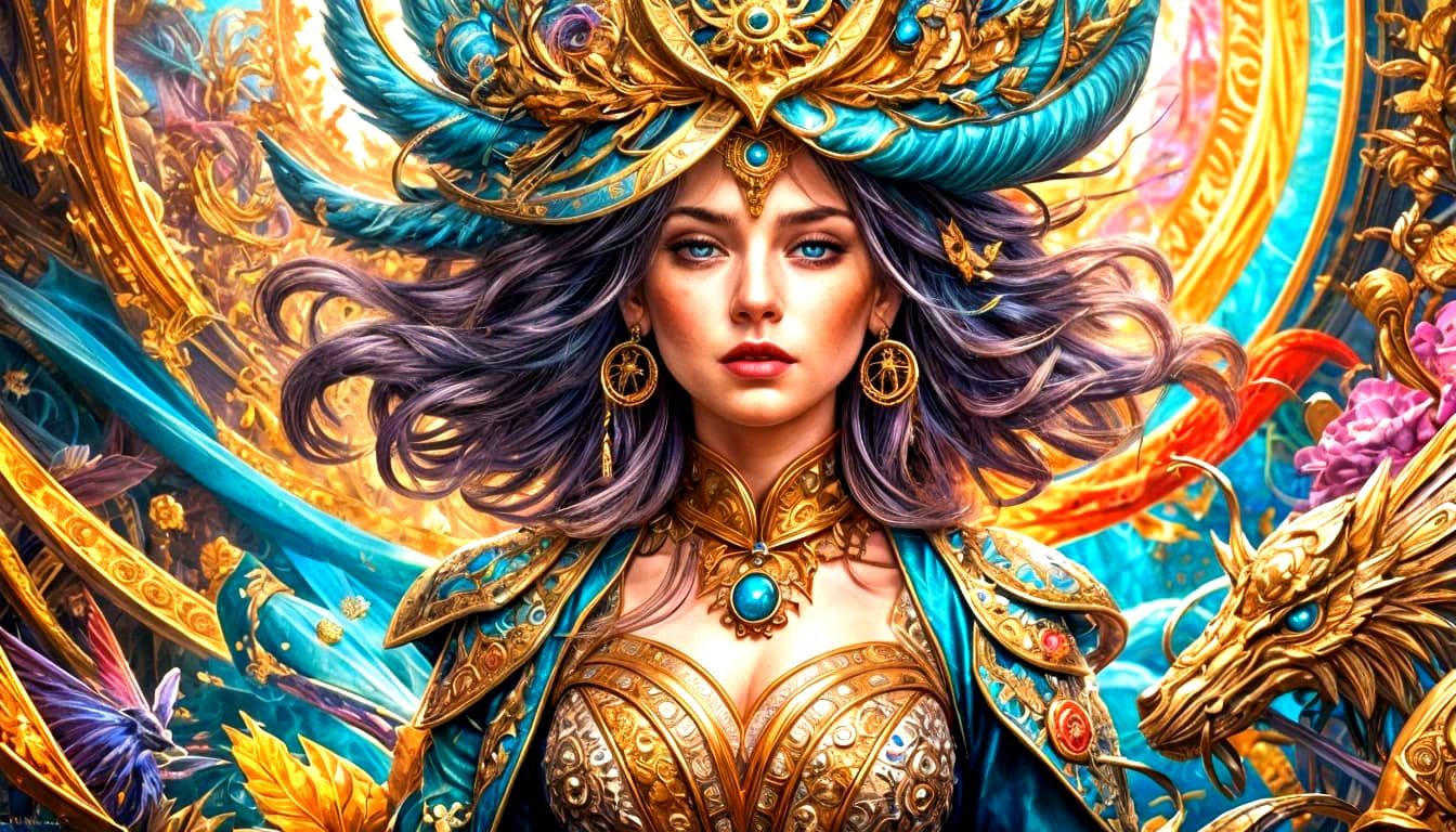 Maximalist Retro-Futuristic Scene with Realistic Details