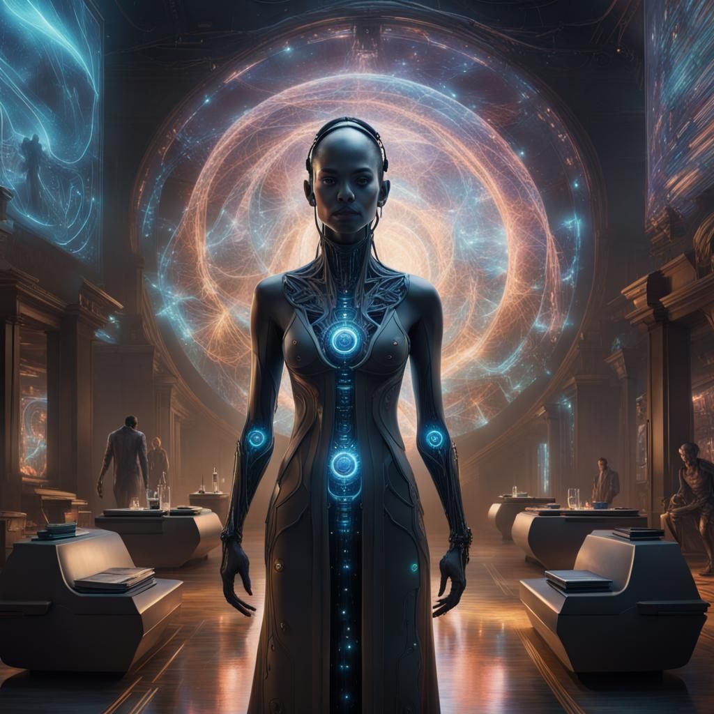 ChatGPT as Sentient AI in Dark Fantasy Art