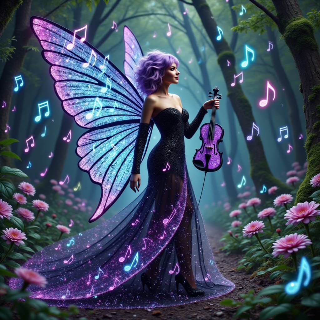 Musical fairy holding a violin