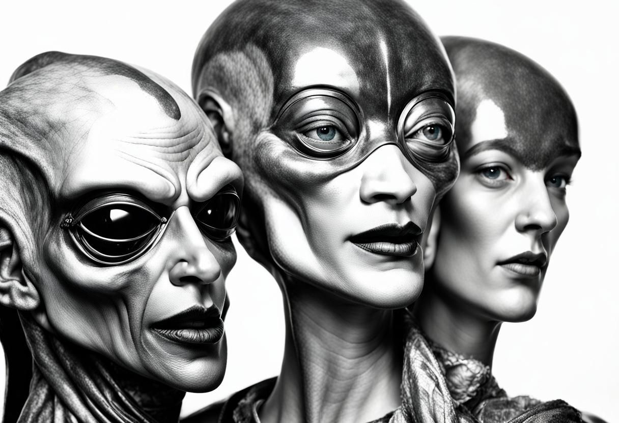 Extravagant Alien Characters in Dreamscape: Photorealistic A...