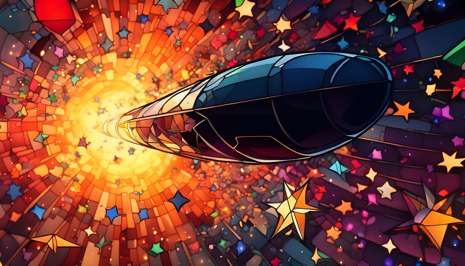 Stained Glass Bullet Enters Universe Vortex