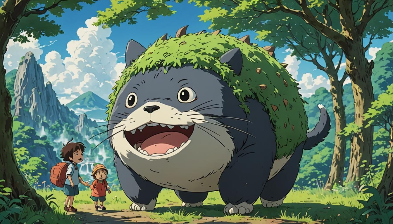 Cute Animated Fart Character in Ghibli Anime Style