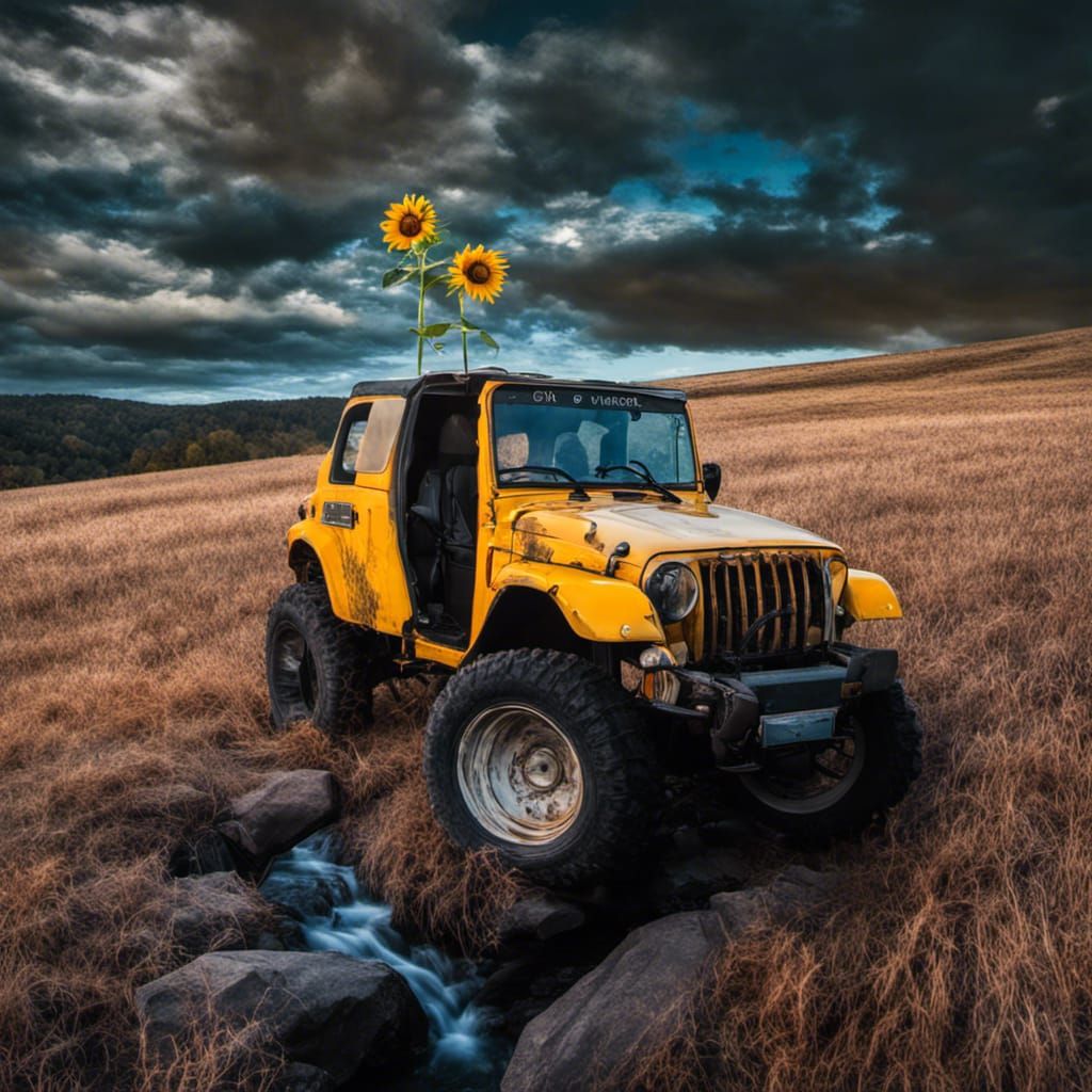 Sunflower at Dusk in Ozark Meadow