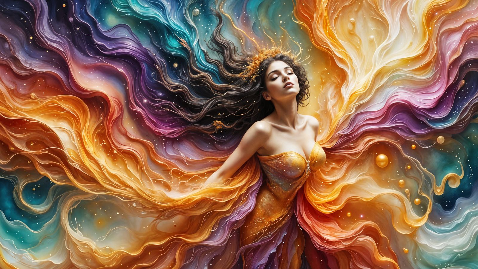 Surreal Fantasy Portrait in Vibrant Photorealistic Style