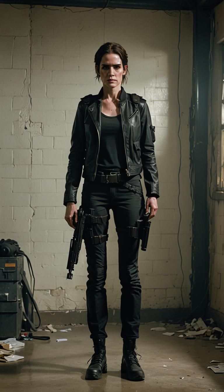 Winona Ryder, dressed as Punisher, ready to kick some butt